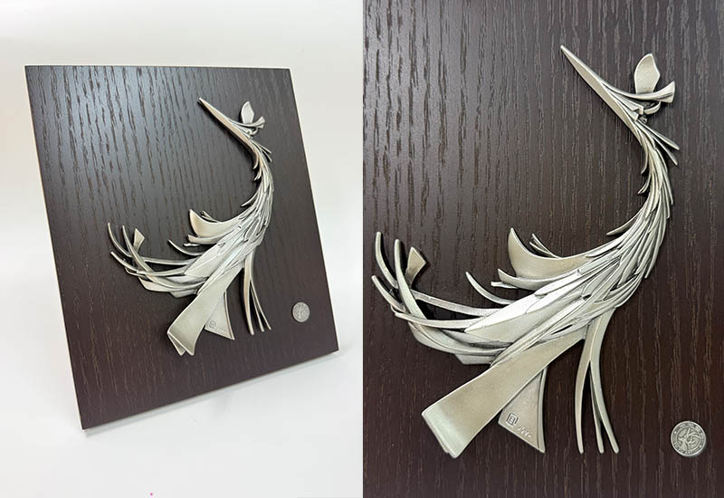 鳳凰來儀瓷版畫-銀色